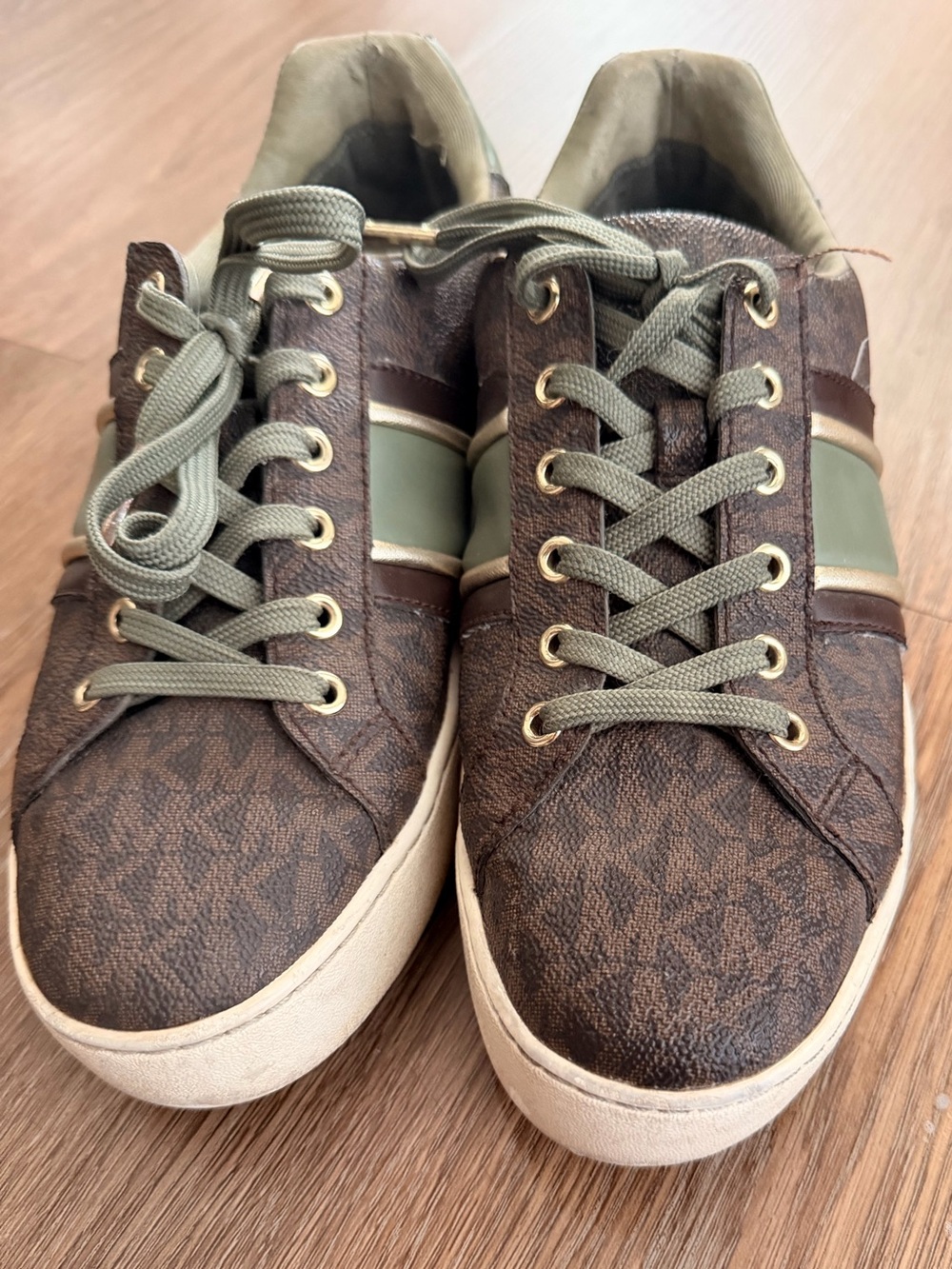 Casual Brown and Olive Low-Top Sneakers